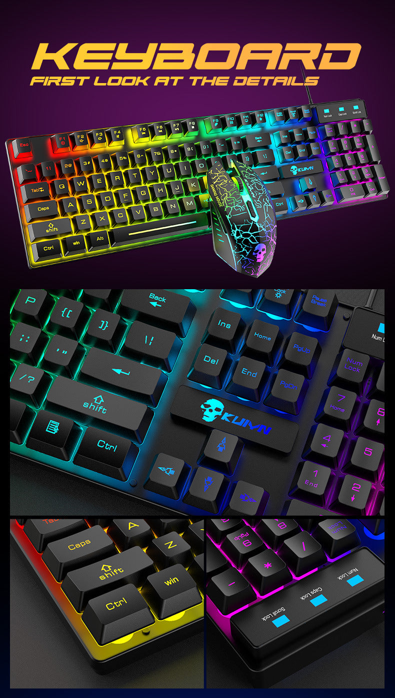 Juego De Teclado Y Ratón Luminoso Kuiying T6RGB