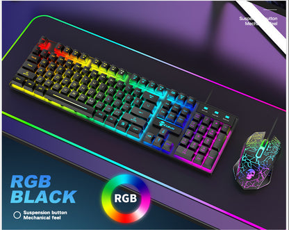 Juego De Teclado Y Ratón Luminoso Kuiying T6RGB