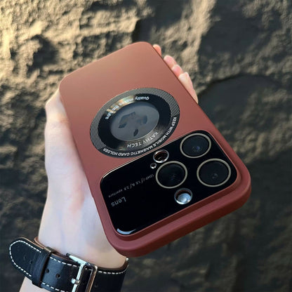 Funda de teléfono con protector de ventana grande de succión magnética