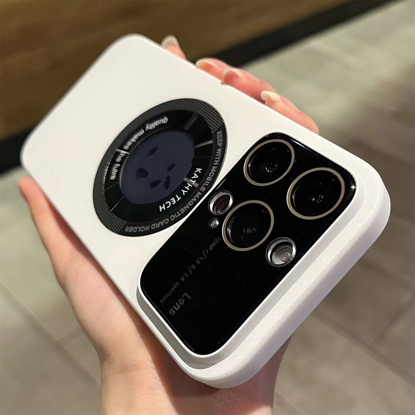 Funda de teléfono con protector de ventana grande de succión magnética